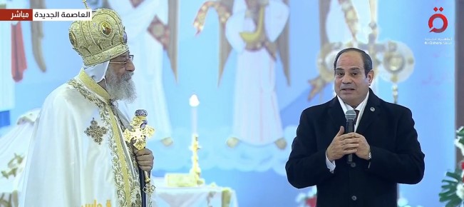 الرئيس السيسي من كاتدرائية ميلاد المسيح، لا فرق بين مسلم ومسيحي في مصر